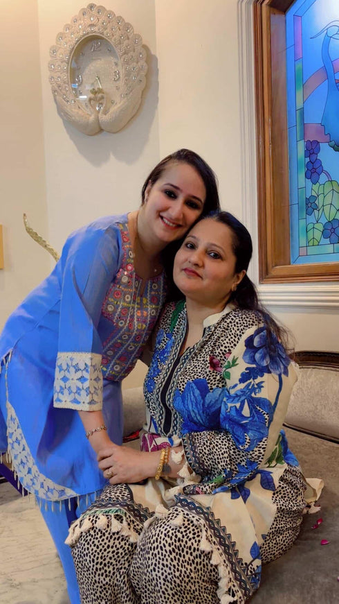 Hand Embroidery Floral Coord Set